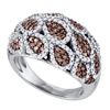 1.04 CTW Brown Color Diamond Fashion Ring 10KT White Gold - REF-71H9M