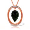 Genuine 12.35 ctw Black Spinel & Diamond Necklace Jewelry 14KT Rose Gold - REF-105T7A