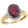 Image 1 : Natural 2.49 ctw Ruby & Diamond Engagement Ring 10K Yellow Gold - REF-37H3W