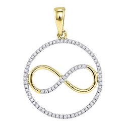 0.30 CTW Diamond Circle Infinity Pendant 10KT Yellow Gold - REF-22K4W