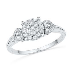 0.33 CTW Diamond Cluster Heart Ring 10KT White Gold - REF-28M4H