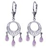 Genuine 3.75 ctw Amethyst Earrings Jewelry 14KT White Gold - REF-43H8X