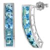 Genuine 4.5 ctw Blue Topaz Earrings Jewelry 14KT White Gold - REF-38P5H
