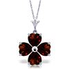 Genuine 3.8 ctw Garnet Necklace Jewelry 14KT White Gold - REF-42V2W