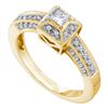 Image 1 : 0.30 CTW Princess Diamond Solitaire Bridal Engagement Ring 14KT Yellow Gold - REF-43H4M