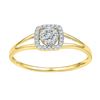 Image 1 : 0.10 CTW Diamond Square Cluster Ring 10KT Yellow Gold - REF-10N5F