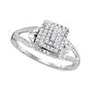 Image 1 : 0.15 CTW Diamond Cluster Split-shank Ring 10KT White Gold - REF-18M7H