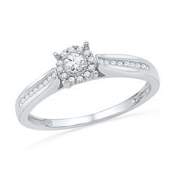 0.16 CTW Diamond Solitaire Bridal Engagement Ring 10KT White Gold - REF-18X2Y