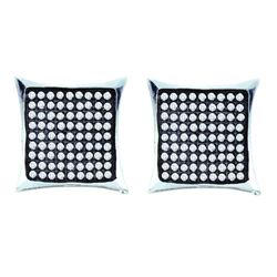 0.45 CTW Pave-set Diamond Square Kite Cluster Earrings 10KT White Gold - REF-22N4F