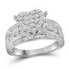 1.03 CTW Diamond Heart Bridal Engagement Ring 10KT White Gold - REF-71K3W