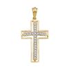 0.26 CTW Diamond Cross Pendant 10KT Yellow Gold - REF-14N9F