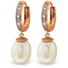 Genuine 8.03 ctw Pearl & Diamond Earrings Jewelry 14KT Rose Gold - REF-52P3H