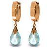 Genuine 6 ctw Blue Topaz Earrings Jewelry 14KT Rose Gold - REF-47K4V