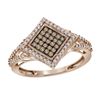 0.33 CTW Red Color Diamond Square Fashion Ring 10KT Rose Gold - REF-26X9Y