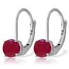 Genuine 1.20 ctw Ruby Earrings Jewelry 14KT White Gold - REF-27V2W