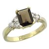 Natural 1.48 ctw smoky-topaz & Diamond Engagement Ring 14K Yellow Gold - REF-52F3N