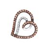 0.22 CTW Cognac-brown Color Diamond Heart Pendant 10KT White Gold - REF-14N9F