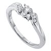 0.10 CTW Diamond 3-stone Bridal Engagement Promise Ring 10KT White Gold - REF-14H9M