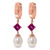 Genuine 9.5 ctw Pink Topaz Earrings Jewelry 14KT Rose Gold - REF-53W6Y