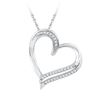 0.16 CTW Diamond Heart Love Pendant 10KT White Gold - REF-18X2Y