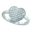 0.25 CTW Diamond Heart Ring 10KT White Gold - REF-18K2W