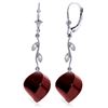 Genuine 30.52 ctw Ruby & Diamond Earrings Jewelry 14KT White Gold - REF-66T2A