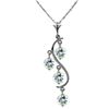 Genuine 2.25 ctw Aquamarine Necklace Jewelry 14KT White Gold - REF-36N8R