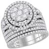 2.74 CTW Diamond Flower Cluster Halo Bridal Ring 14KT White Gold - REF-269H9M