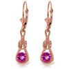 Genuine 1.30 ctw Pink Topaz Earrings Jewelry 14KT Rose Gold - REF-49H3X