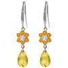 Genuine 5.51 ctw Citrine & Diamond Earrings Jewelry 14KT White Gold - REF-47M4T