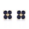 Genuine 1.15 ctw Sapphire Earrings Jewelry 14KT Yellow Gold - REF-21K9V