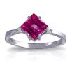 Genuine 1.77 ctw Pink Topaz & Diamond Ring Jewelry 14KT White Gold - REF-29N2R