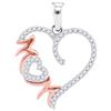 0.15 CTW Diamond Mom Mother Heart Pendant 10KT Two-tone Gold - REF-14F9N
