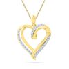 0.10 CTW Diamond Heart Love Pendant 10KT Yellow Gold - REF-14H9M