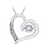 0.04 CTW Diamond Heart Love Twinkle Moving Pendant 10KT White Gold - REF-12K8W