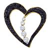 0.49 CTW Black Color Diamond Heart Journey Pendant 10KT Yellow Gold - REF-32N9F
