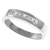 Genuine 0.02 ctw Diamond Anniversary Ring Jewelry 14KT White Gold - REF-46M2T