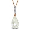 Genuine 7.18 ctw White Topaz & Diamond Necklace Jewelry 14KT Rose Gold - REF-29T2A