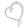0.15 CTW Diamond Segmented Heart Outline Pendant 10KT White Gold - REF-12K2W