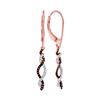 0.20 CTW Red Color Diamond Woven Leverback Earrings 10KT Rose Gold - REF-26F9N