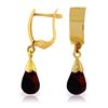 Genuine 2.5 ctw Garnet Earrings Jewelry 14KT Yellow Gold - REF-22Y3F