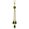 Genuine 4.75 ctw Peridot Necklace Jewelry 14KT Yellow Gold - REF-37T4A