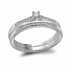 0.14 CTW Diamond Bridal Wedding Engagement Ring 10KT White Gold - REF-22M4H