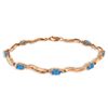 Genuine 2.16 ctw Blue Topaz & Diamond Bracelet Jewelry 14KT Rose Gold - REF-76A7K
