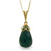 Genuine 14.8 ctw Green Sapphire Corundum Necklace Jewelry 14KT Yellow Gold - REF-28P3H
