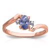 Genuine 0.46 ctw Tanzanite & Diamond Ring Jewelry 14KT Rose Gold - REF-31T9A