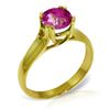Genuine 1.10 ctw Pink Topaz Ring Jewelry 14KT Yellow Gold - REF-57M6T