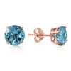 Genuine 3.1 ctw Blue Topaz Earrings Jewelry 14KT Rose Gold - REF-23W9Y