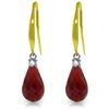 Genuine 6.7 ctw Ruby & Diamond Earrings Jewelry 14KT Yellow Gold - REF-28T8A