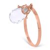Genuine 3 ctw White Topaz Ring Jewelry 14KT Rose Gold - REF-22M5T